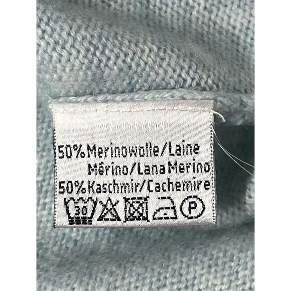 CASHMERE COLLECTION Knit Cardigan Women's Size XL Button Long Sleeve Light Blue - Picture 5 of 11
